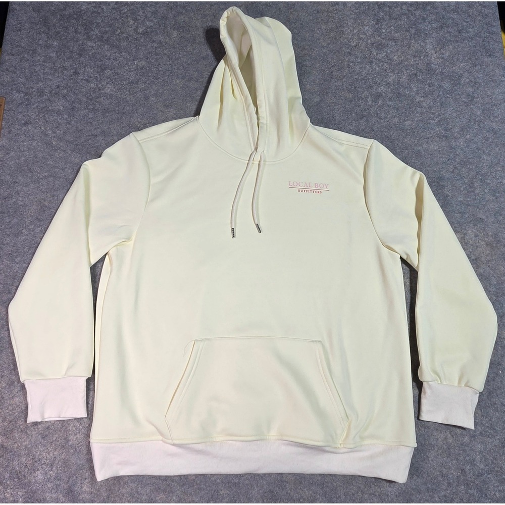 Local Boy Outfitters Mens XXL Cream Graphic Hoodie Dog Moon Logo Jacket